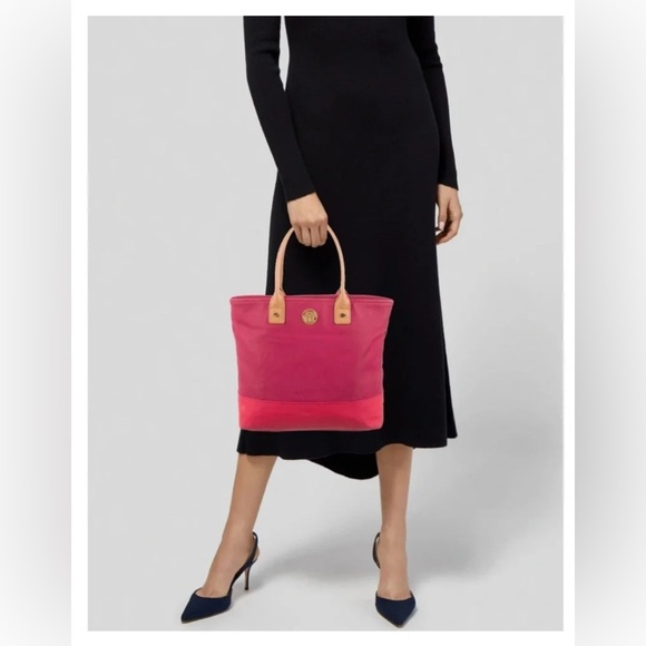 Tory Burch Handbags - Tory Burch Jaden Small Tote Bag Auburn-Carmine